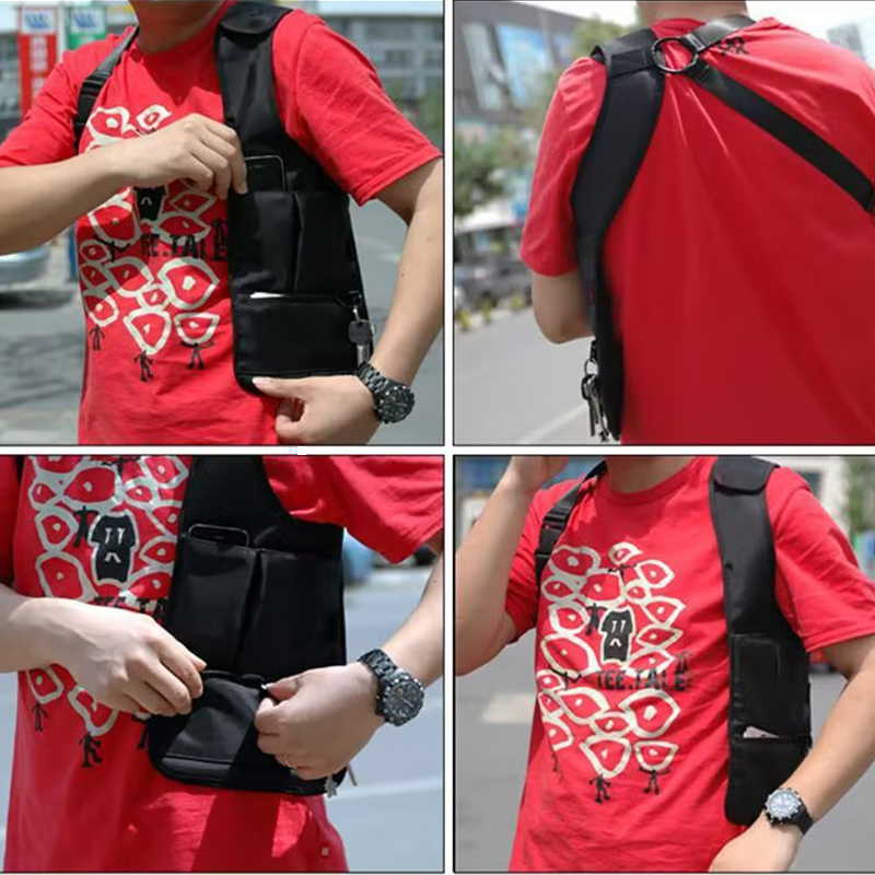 Headphone Hook Under - Neutral style concealed underarm bag for