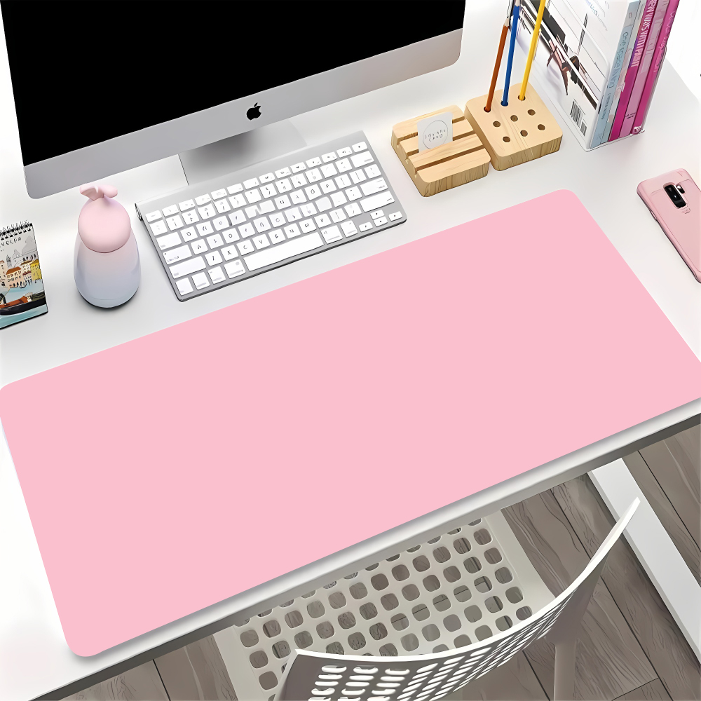Desk Setup With Keyboard Tray - Solid Color Gaming Mouse Pad Gamer