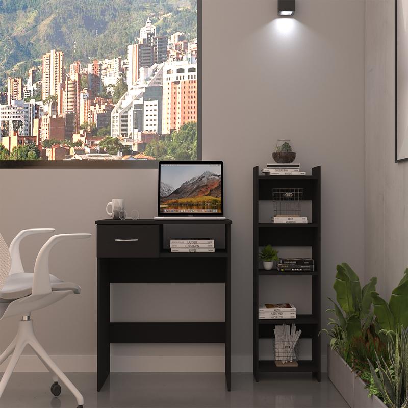 Desk Setup With Keyboard Tray - Black Home Office Set, 2-Piece, 1