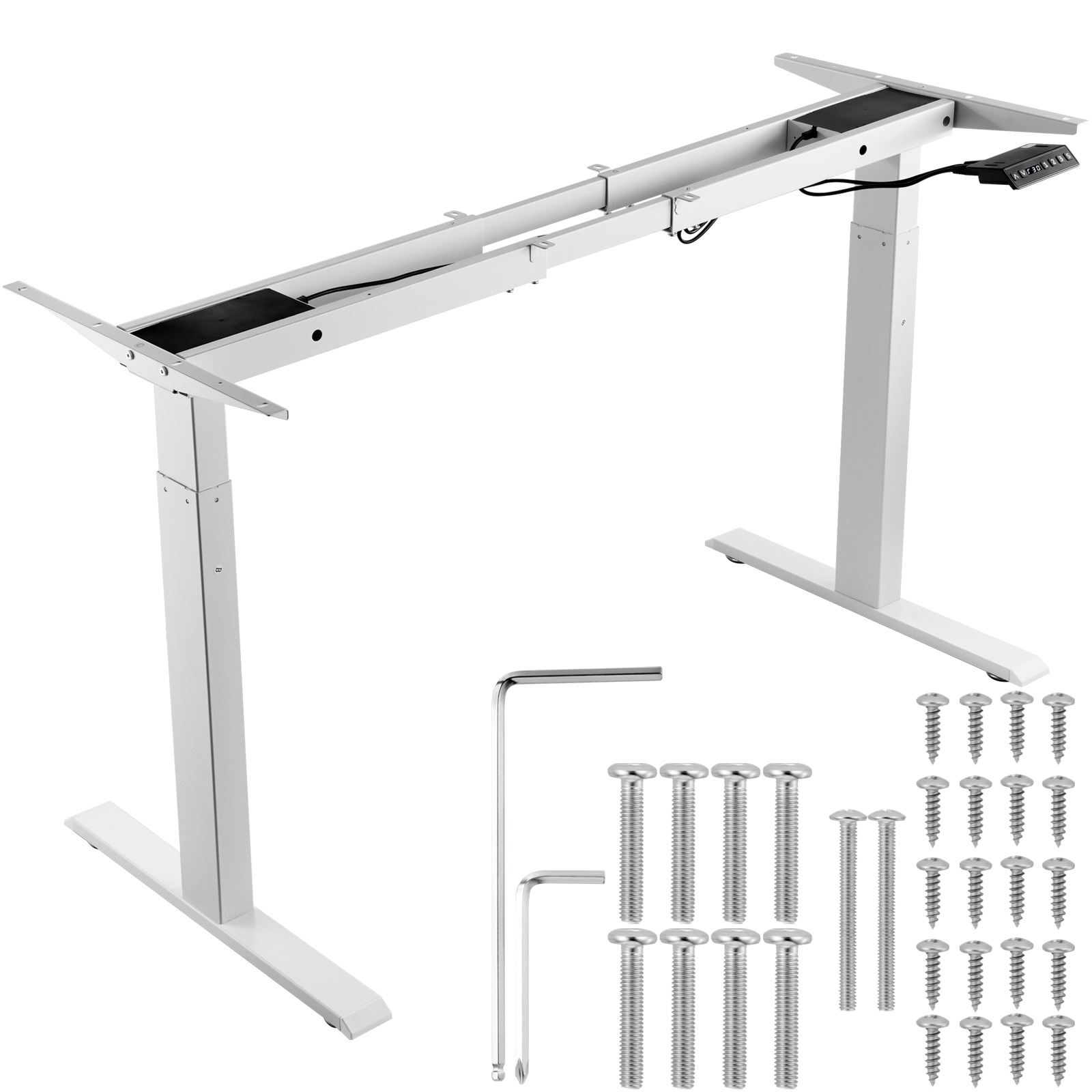 Desk Setup White - SucceBuy Standing Desk Frame Electric Stand