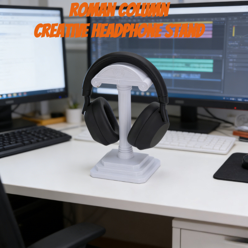 Headphone Hook Under - Greek Column Headphone Stand 3D Printed