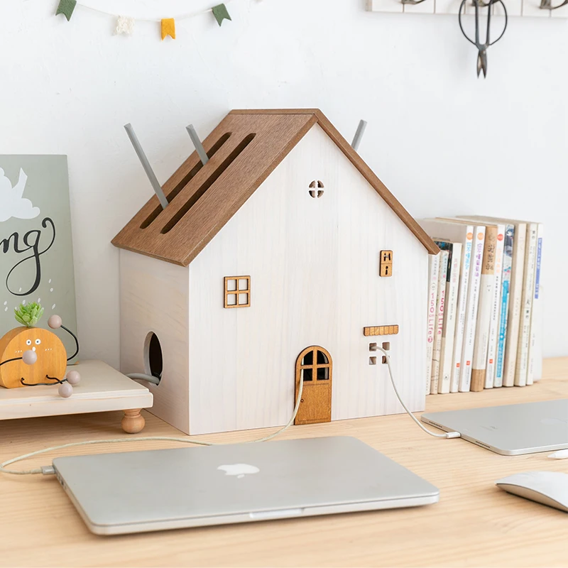 Cable Box Organizer - Organizer Unit Multipurpose Storage Box House-Shaped