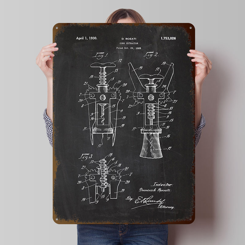 Desk Setup Poster - 1928 Cork Extractor Tinplate Posters Customizable