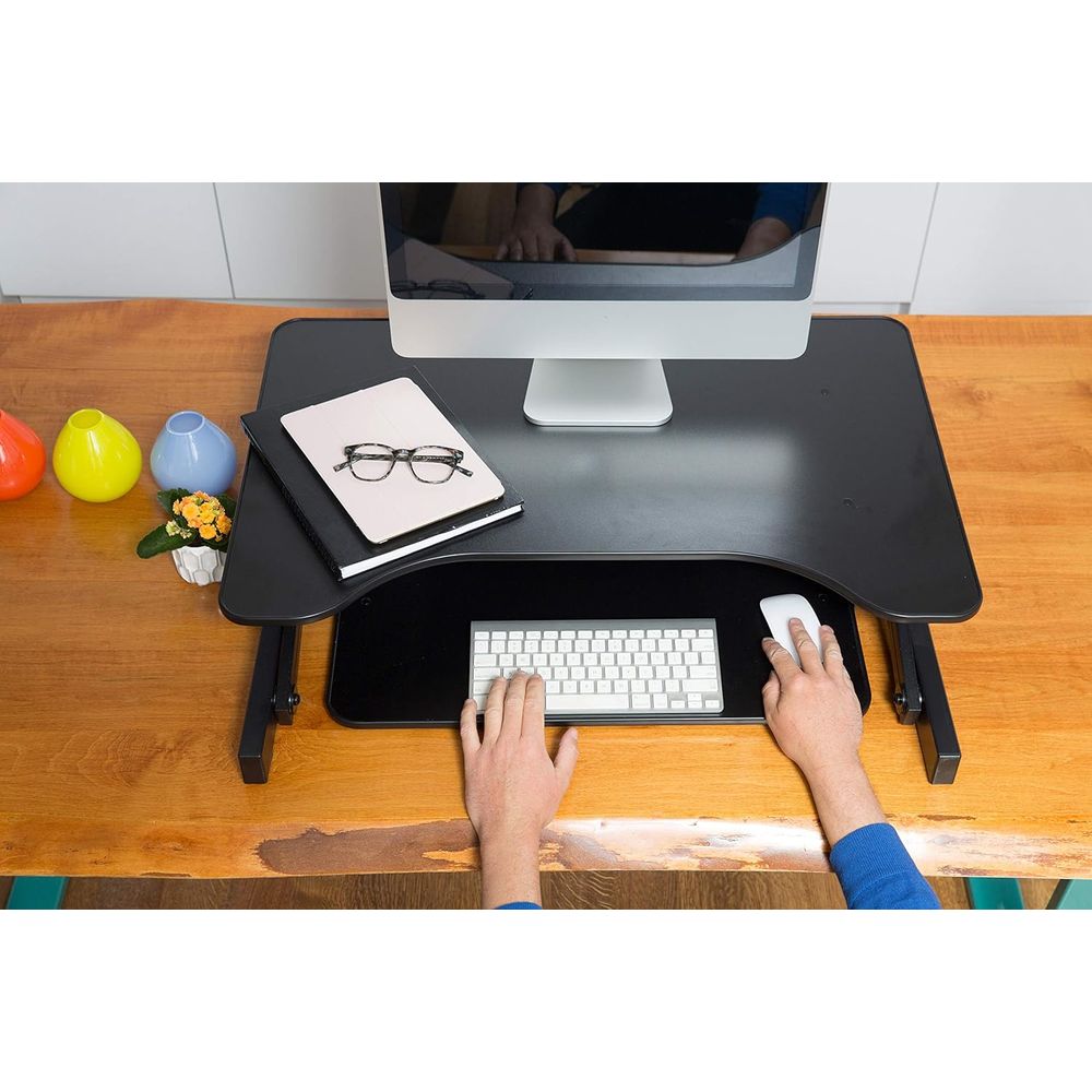 32 Adjustable Standing Desk Co - Desk Setup With Keyboard Tray ulasan dan harga