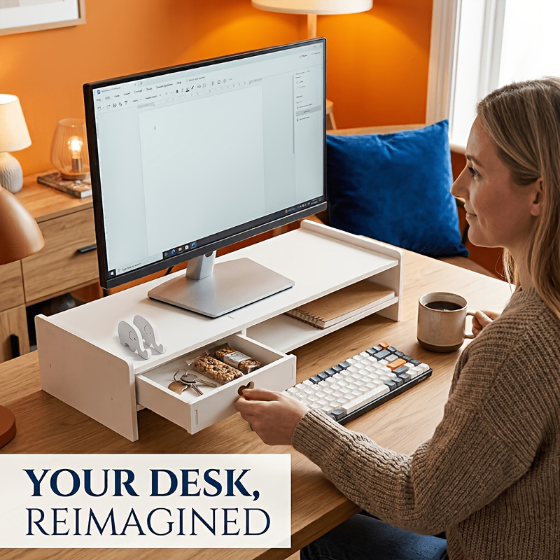 Minimalist White PVC Monitor S - Desk Setup White ulasan dan harga