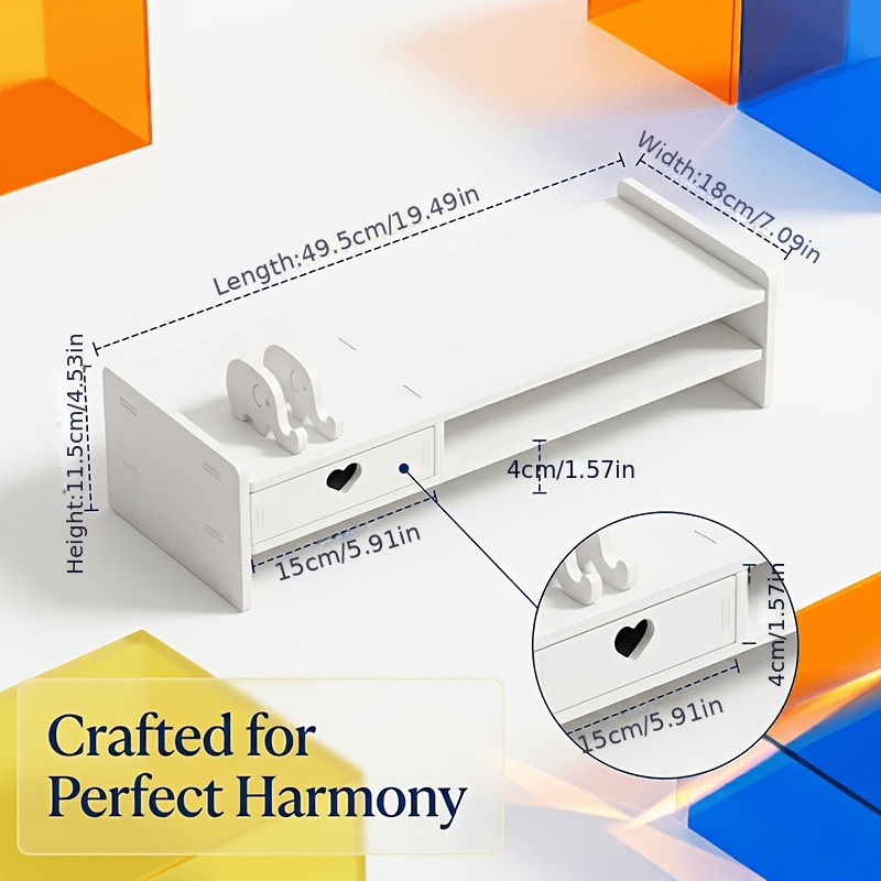 Minimalist White PVC Monitor S - Desk Setup White ulasan dan harga