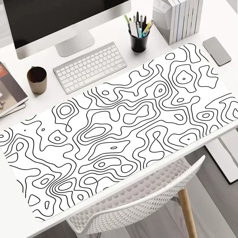 Modern Dark Geometric Tableclo - Desk Setup Grey ulasan dan harga