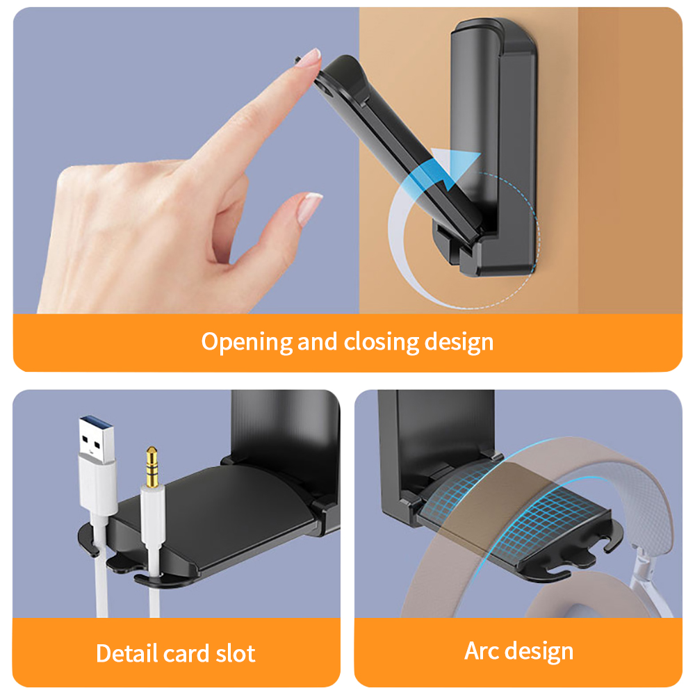 Folding Headset Stand Holder G - Headphone Hook Under ulasan dan harga