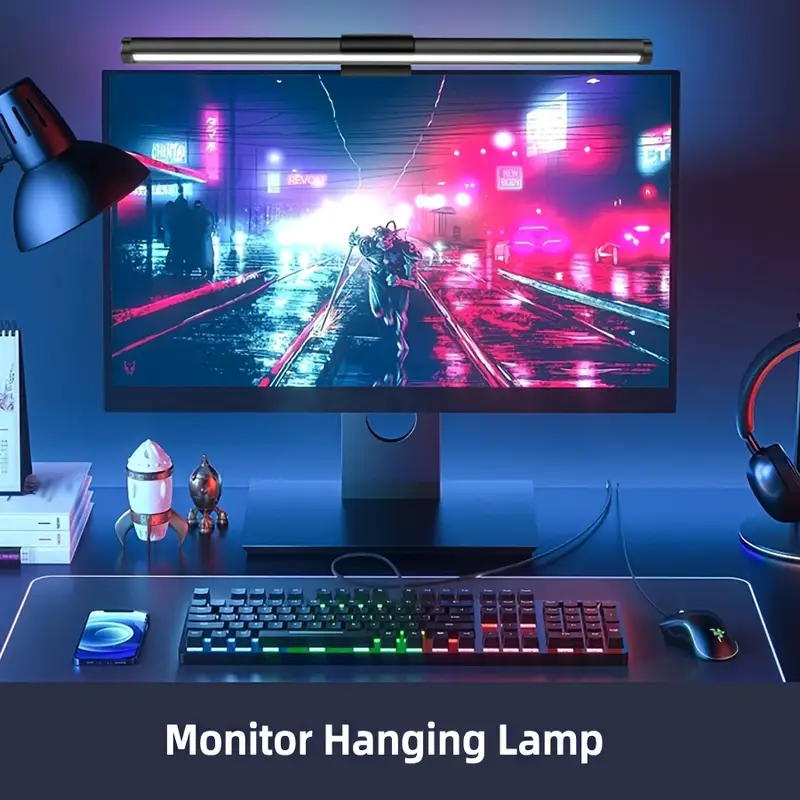 Stepless Dimming Hanging LED M - Yellow Desk Setup ulasan dan harga