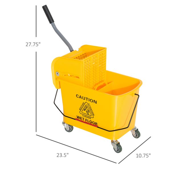 HOMCOM Heavy Duty Janitor Mop  - Yellow Desk Setup ulasan dan harga