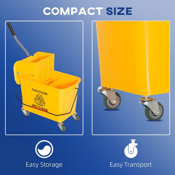 HOMCOM Heavy Duty Janitor Mop  - Yellow Desk Setup ulasan dan harga