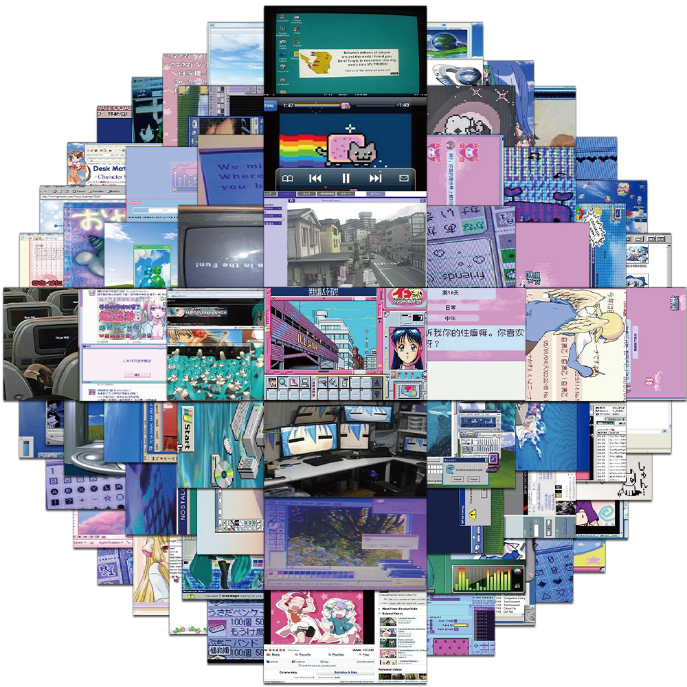 64PCS Creative Webcore Ancient - Desk Setup Poster ulasan dan harga