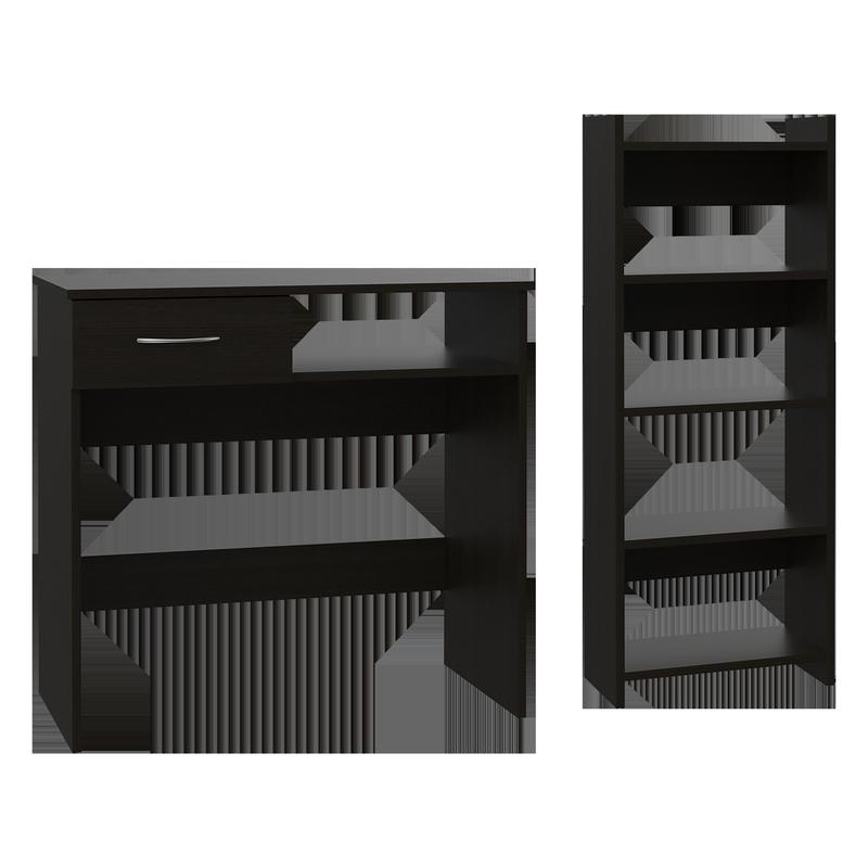 Black Home Office Set, 2-Piece - Desk Setup With Keyboard Tray ulasan dan harga