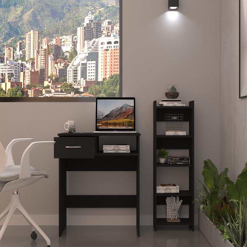 Black Home Office Set, 2-Piece - Desk Setup With Keyboard Tray ulasan dan harga