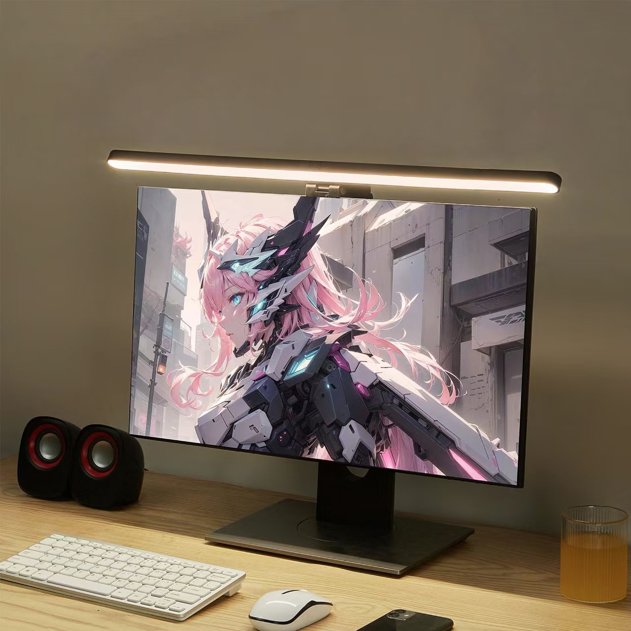 LED Monitor Light Hanging Desk - Desk Setup White ulasan dan harga