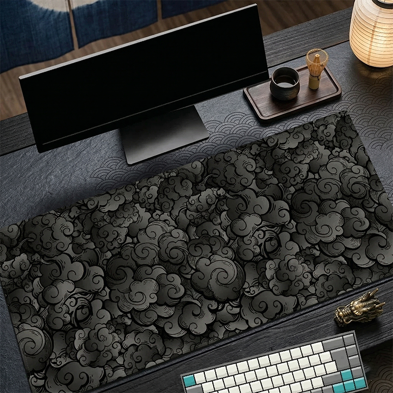 Japanese Dark Cloud Desk Mat V - Desk Setup Grey ulasan dan harga
