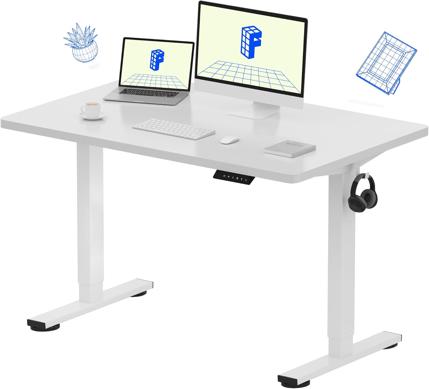 Electric Standing Desk 48'x30' - Desk Setup White ulasan dan harga