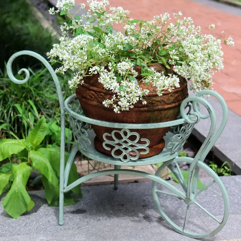 Iron Flower Planter Cart Garde - Desk Setup White ulasan dan harga