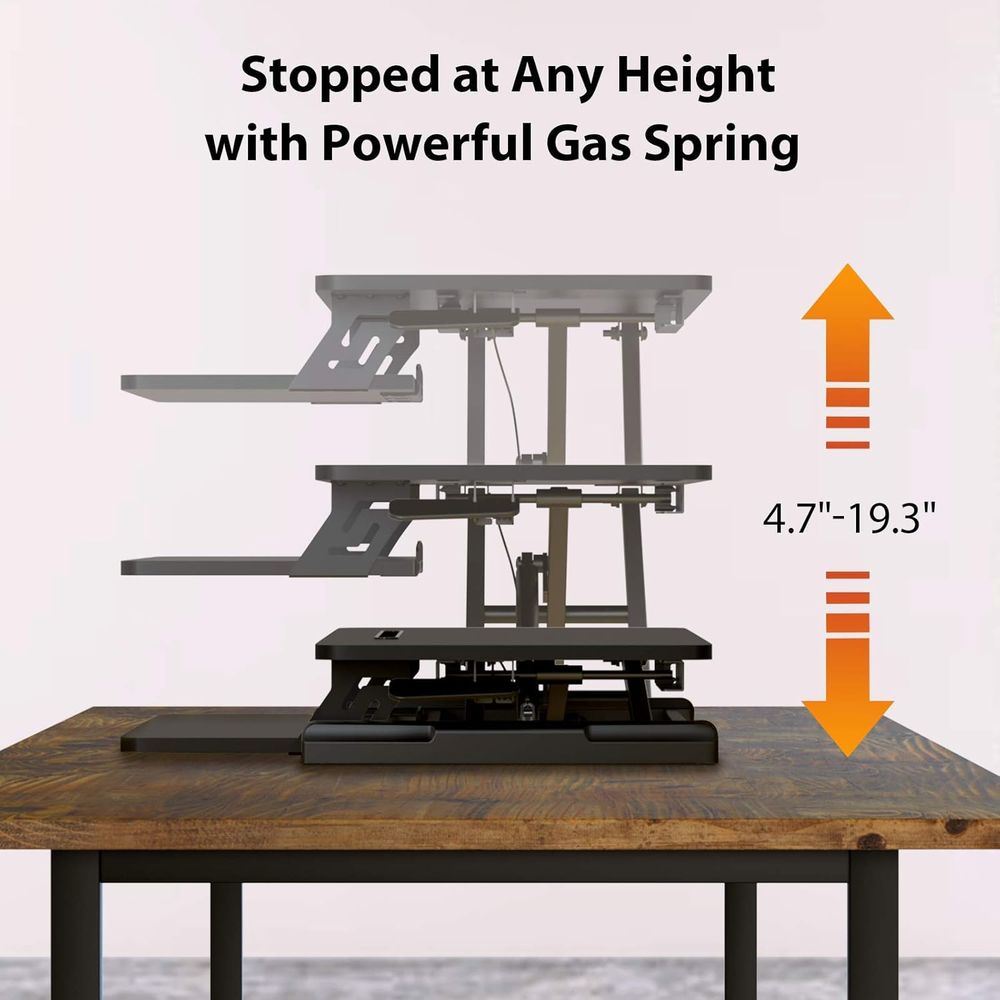 Height-Adjustable Standing Des - Desk Setup With Keyboard Tray ulasan dan harga