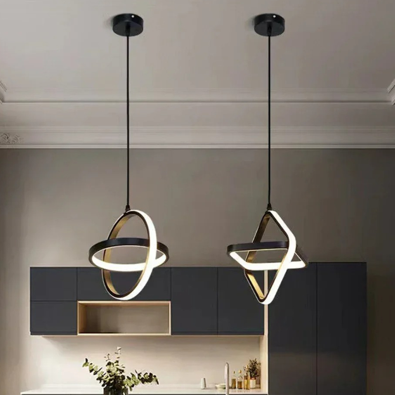 Modern LED Pendant Light Black - Desk Setup White ulasan dan harga