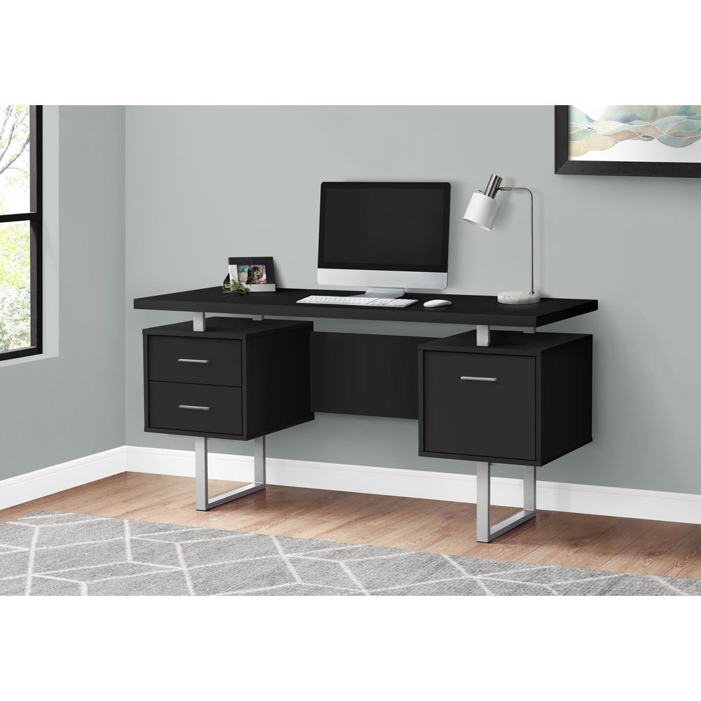I 7634 Computer Desk, Home Off - Desk Setup Grey ulasan dan harga
