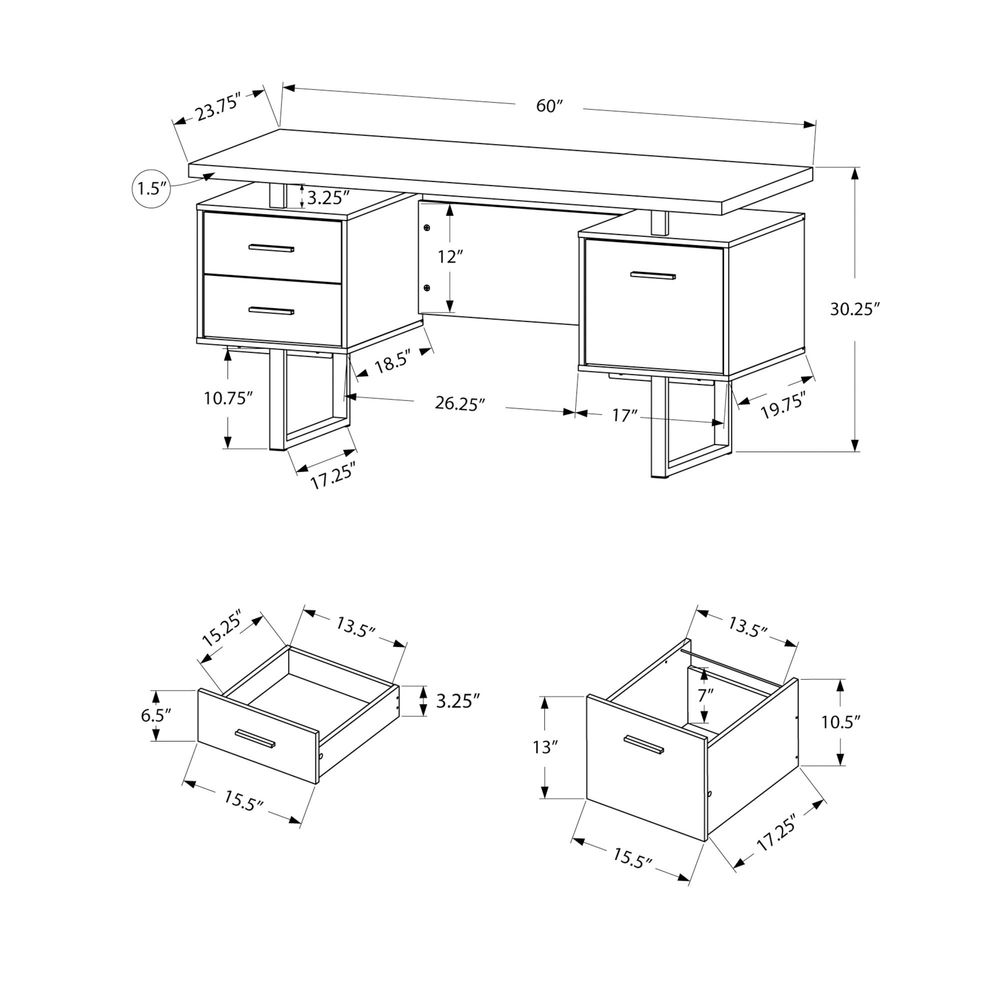 I 7634 Computer Desk, Home Off - Desk Setup Grey ulasan dan harga