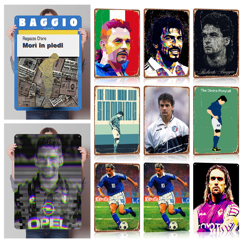 Roberto Baggio Football Metal  - Desk Setup Poster ulasan dan harga