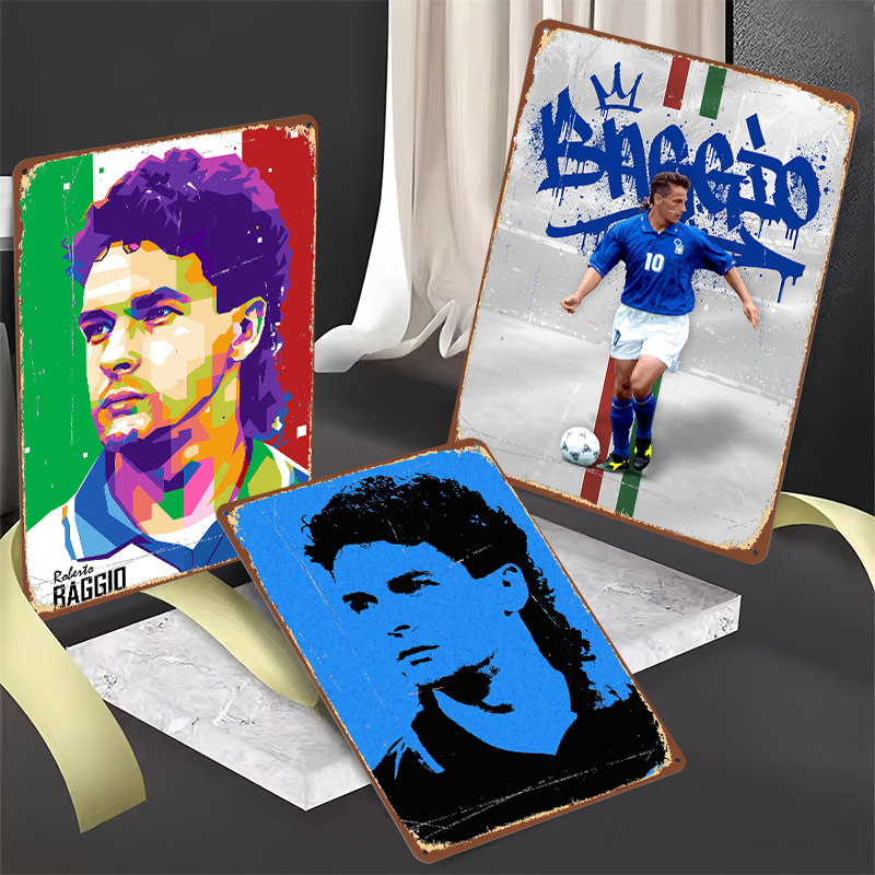 Roberto Baggio Football Metal  - Desk Setup Poster ulasan dan harga