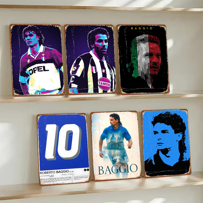 Roberto Baggio Football Metal  - Desk Setup Poster ulasan dan harga