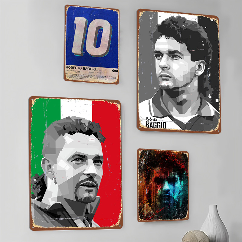 Roberto Baggio Football Metal  - Desk Setup Poster ulasan dan harga