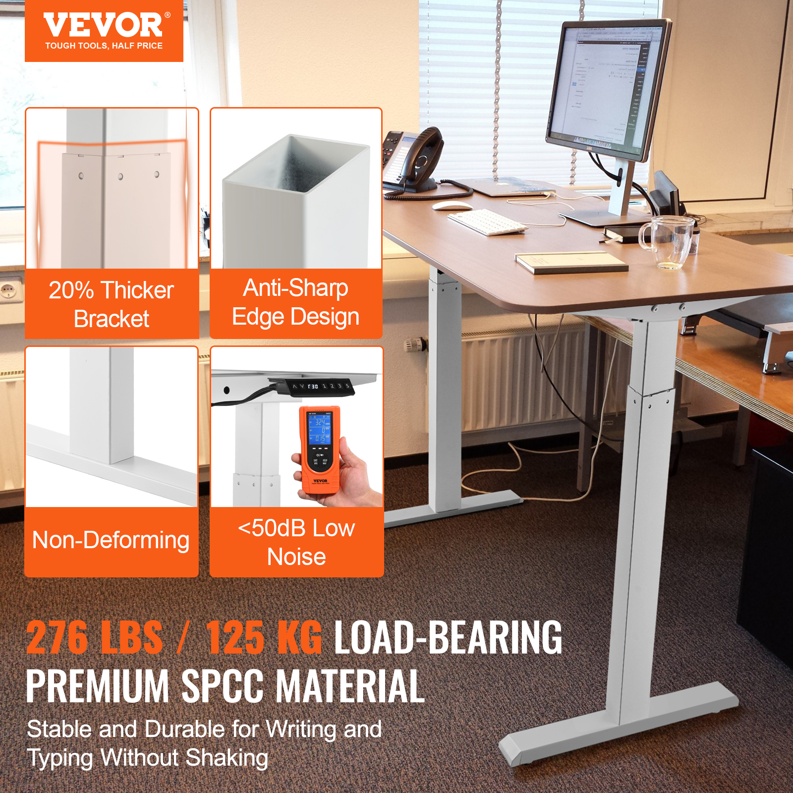 SucceBuy Standing Desk Frame   - Desk Setup White ulasan dan harga