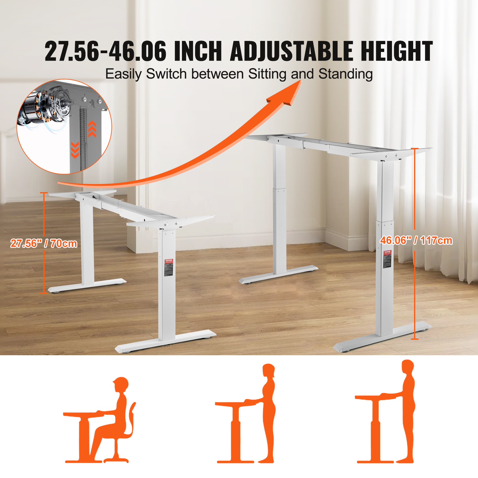SucceBuy Standing Desk Frame   - Desk Setup White ulasan dan harga