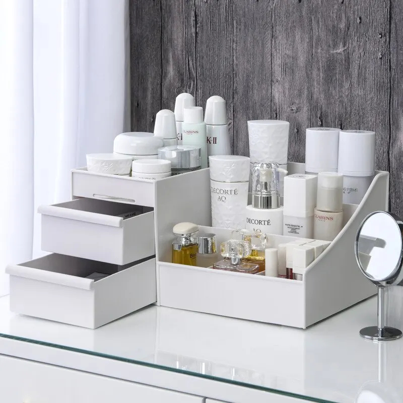 1pc White New Drawer Makeup St - Desk Setup Shelves ulasan dan harga