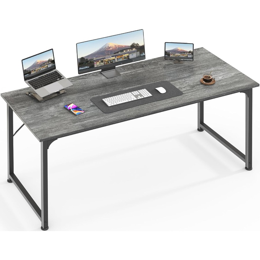 55 Inch Computer Desk for Home - Desk Setup Grey ulasan dan harga