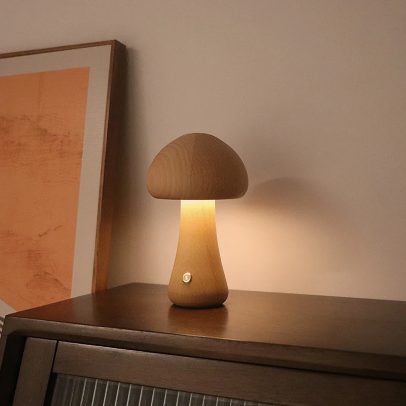 Cute Mushroom LED Night Light  - Desk Setup White ulasan dan harga