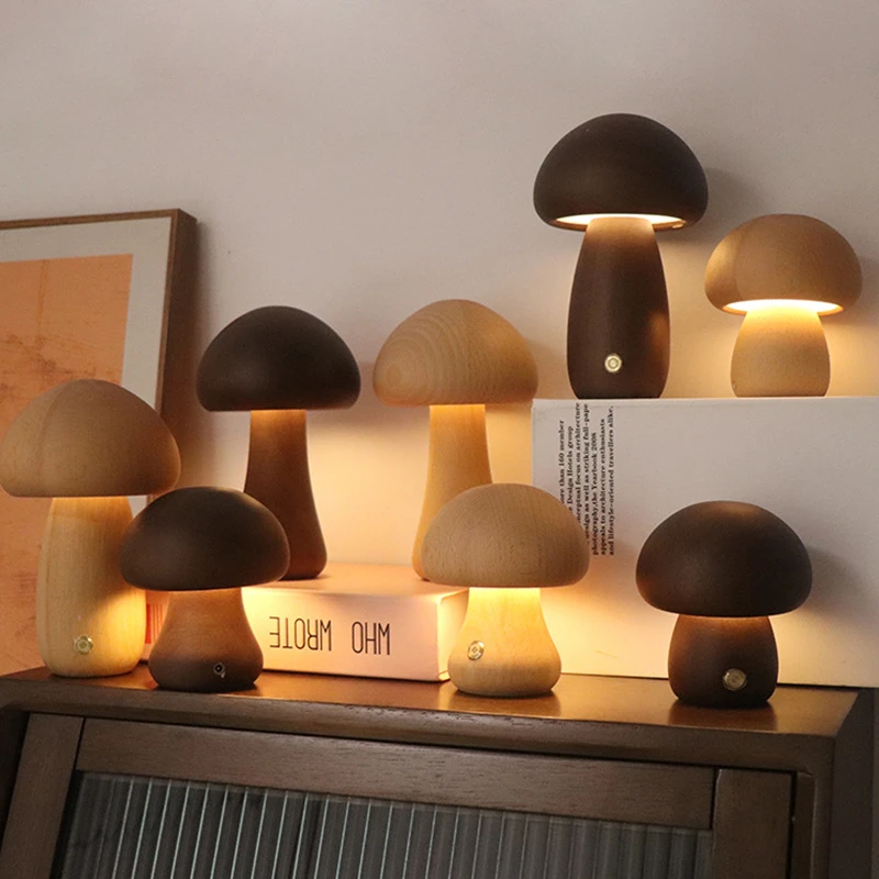 Cute Mushroom LED Night Light  - Desk Setup White ulasan dan harga