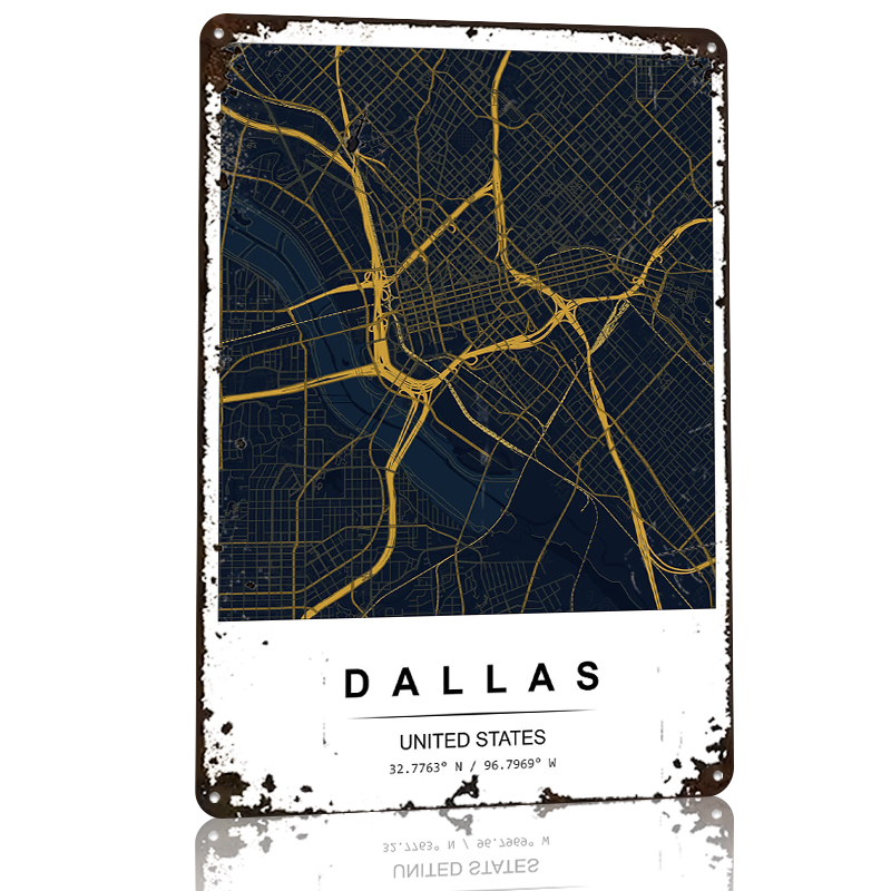 Dallas City Map Art Printed Po - Desk Setup Poster ulasan dan harga