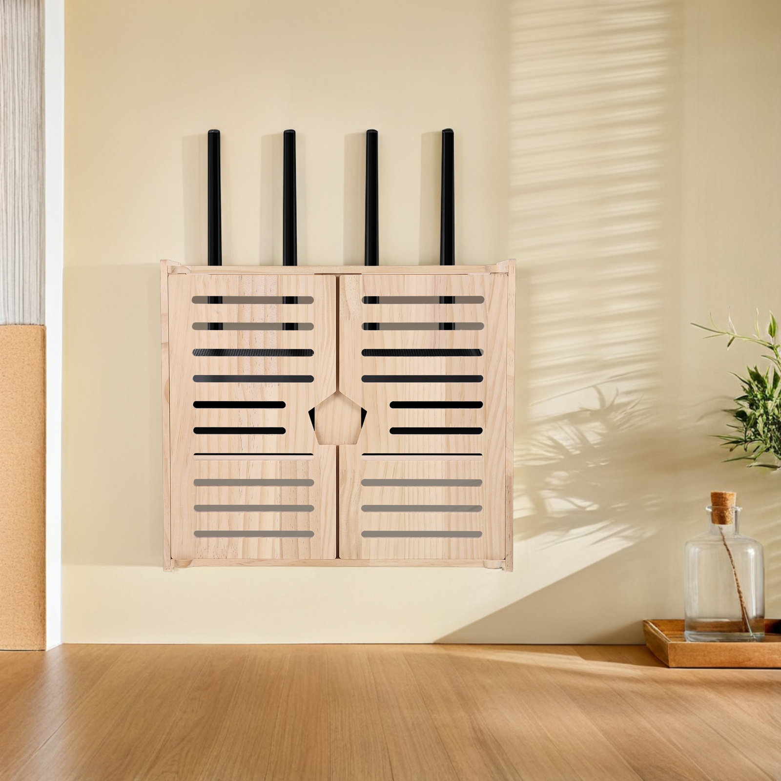 Wood WiFi Router Storage Box W - Cable Box Organizer ulasan dan harga