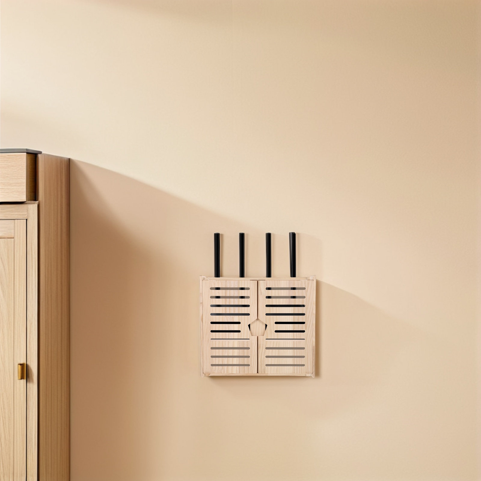 Wood WiFi Router Storage Box W - Cable Box Organizer ulasan dan harga