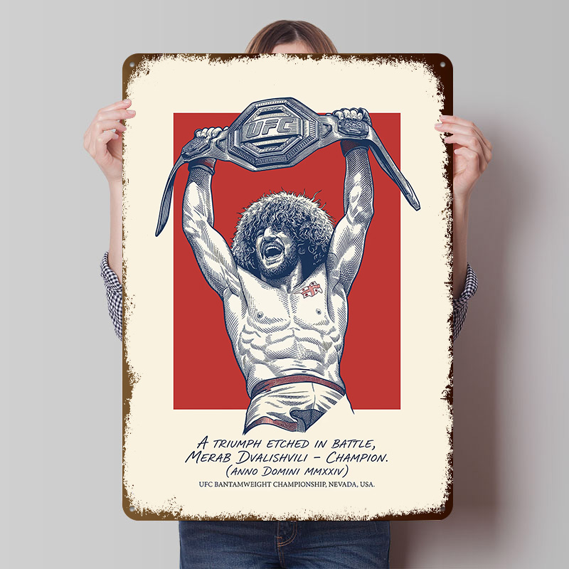 Merab Dvalishvili Champion Met - Desk Setup Poster ulasan dan harga
