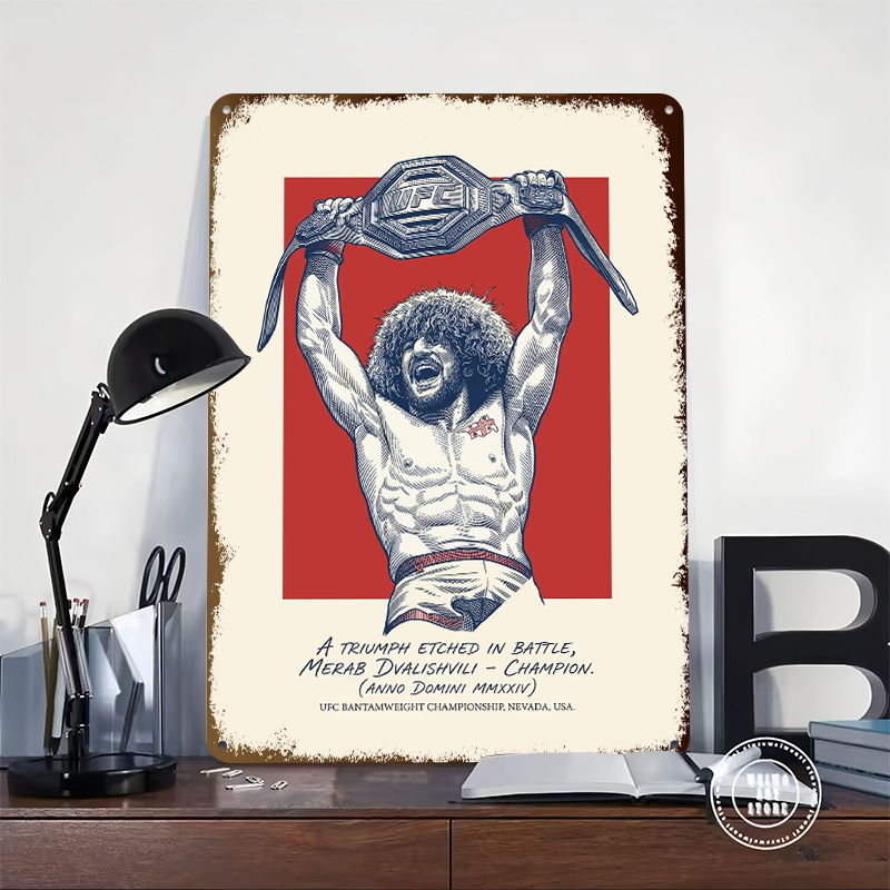 Merab Dvalishvili Champion Met - Desk Setup Poster ulasan dan harga