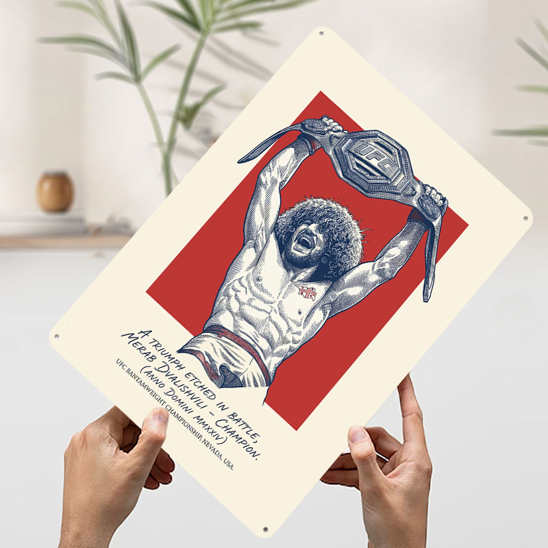 Merab Dvalishvili Champion Met - Desk Setup Poster ulasan dan harga