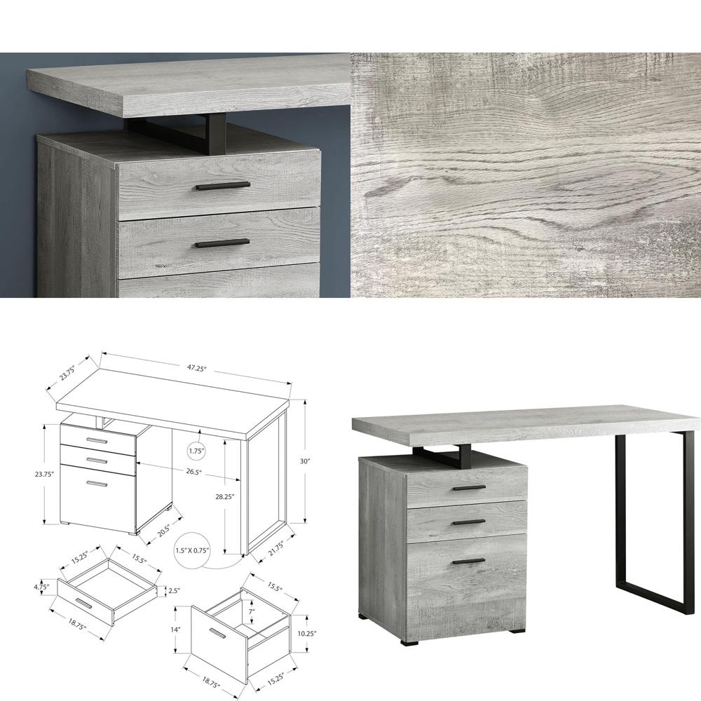 48-inch Grey Reclaimed Wood Co - Desk Setup Grey ulasan dan harga