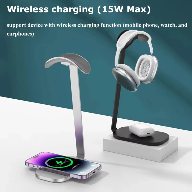 15W Wireless Charger for AirPo - Headphone Hook Under ulasan dan harga