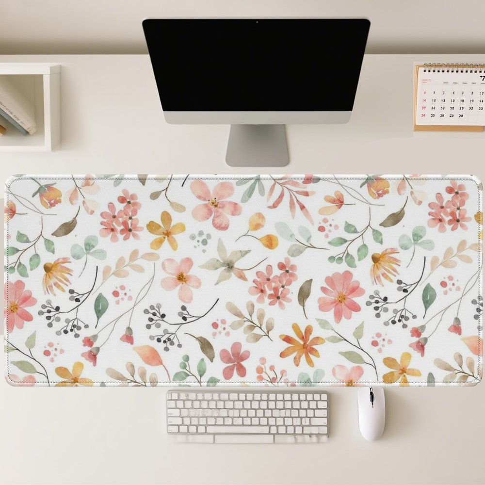 Pink Yellow Floral Mouse Pad D - Yellow Desk Setup ulasan dan harga