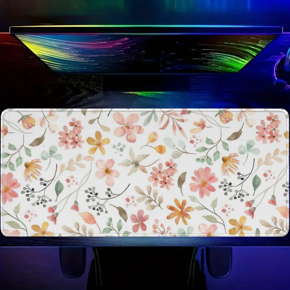 Pink Yellow Floral Mouse Pad D - Yellow Desk Setup ulasan dan harga