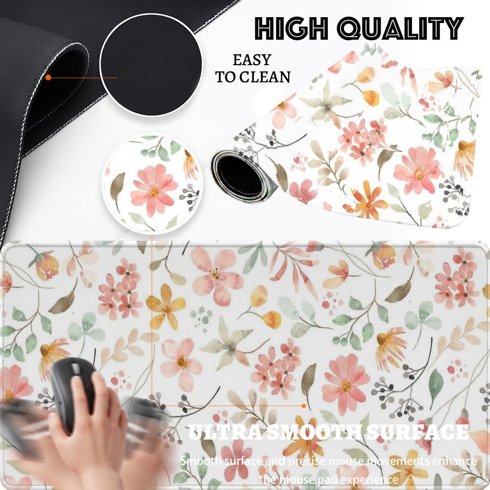 Pink Yellow Floral Mouse Pad D - Yellow Desk Setup ulasan dan harga