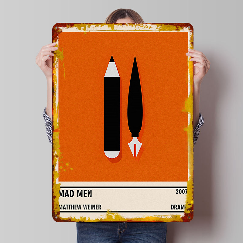 Mad Men Minimalist Tin Plaque  - Desk Setup Poster ulasan dan harga