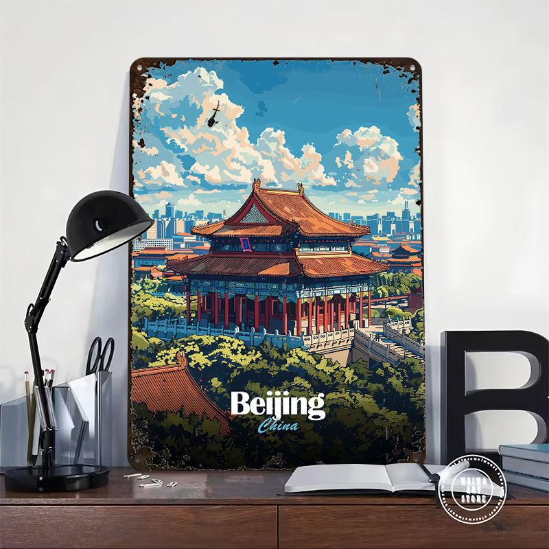 Beijing Cityscape Printed Post - Desk Setup Poster ulasan dan harga