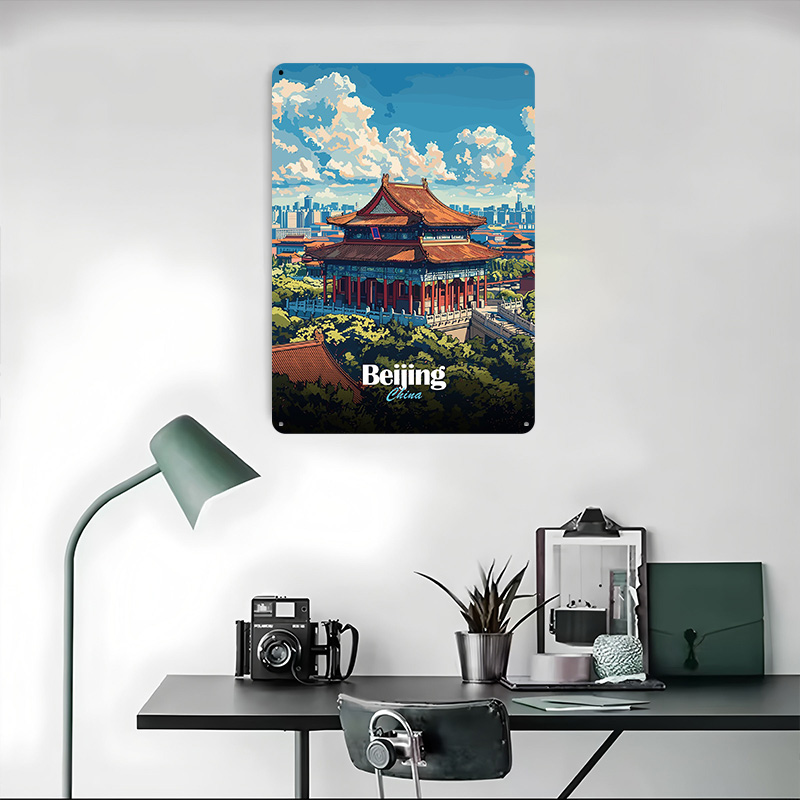 Beijing Cityscape Printed Post - Desk Setup Poster ulasan dan harga